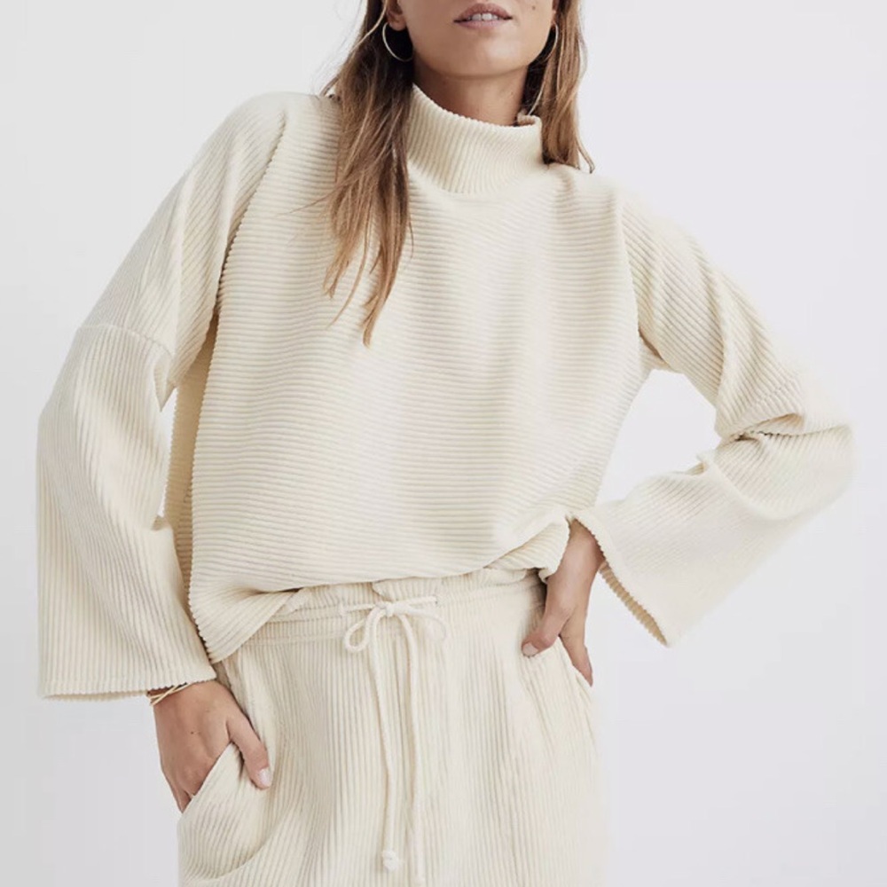 Madewell Women's Cream Cowl Neck Sweater